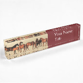 Porte-nom Pour Bureau CHEVAUX/MARES ET FOUS , Brown