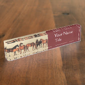 Porte-nom Pour Bureau CHEVAUX/MARES ET FOUS , Brown (Taille)