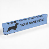 Porte-nom Pour Bureau Cheveux longs Dachshund - Silhouette 1