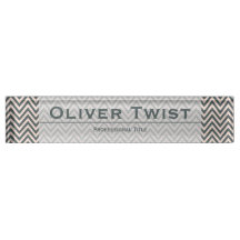 Chevron gris vert et crème personnalisé