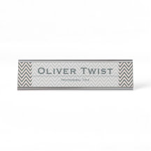 Chevron gris vert et crème personnalisé