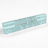 Porte-nom Pour Bureau Chic bleu turquoise brillant