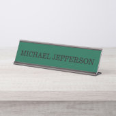 Porte-nom Pour Bureau Chic Chic Chic Chasseur Vert Couleur Personnalisée (Devant)