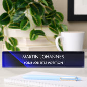 Porte-nom Pour Bureau Chic Elegant Plain Bleu Design