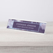 Porte-nom Pour Bureau Chic Moody Abstrait Purple Blue Boss Lady PDG (Devant)