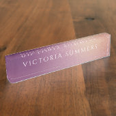 Porte-nom Pour Bureau Chic Shimmer violet Ombre (Taille)