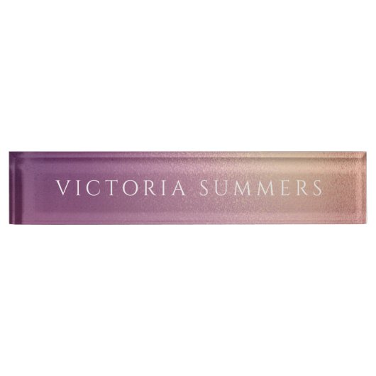 Porte-nom Pour Bureau Chic Shimmer violet Ombre (Devant)