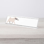 Porte-nom Pour Bureau Chien Carlin (Devant)