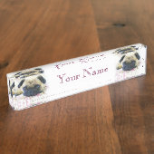 Porte-nom Pour Bureau Chien de carlin (Taille)