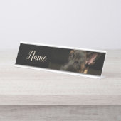 Porte-nom Pour Bureau Chien malinois (Devant)