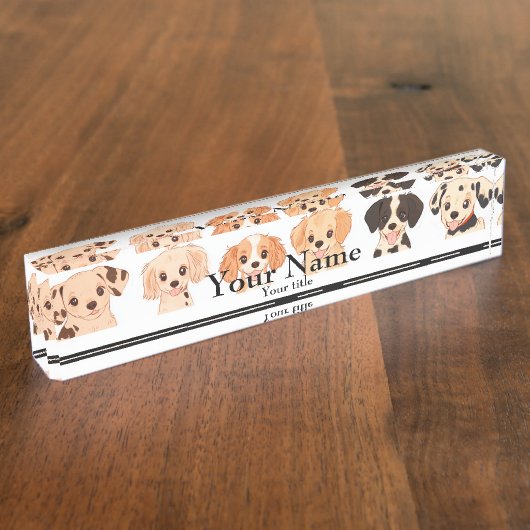 Porte-nom Pour Bureau chiens en rang (Taille)