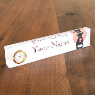 Porte-nom Pour Bureau Chiot de bull-terrier du Staffordshire de