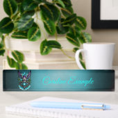 Porte-nom Pour Bureau Chouette aux éléments magiques.
