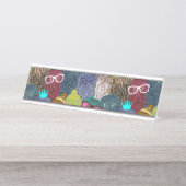 Porte-nom Pour Bureau Chouette dans la couronne (Devant)