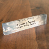 Porte-nom Pour Bureau Christian Sunrise Pasture Oiseaux Eglise Pasteur (Taille)