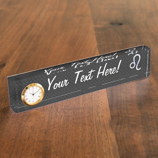 Porte-nom Pour Bureau Chrome Comme Leo Connexion peau de serpent (Taille)