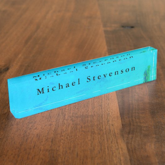 Porte-nom Pour Bureau Ciel bleu Design moderne Unique Personnel (Taille)