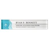 Porte-nom Pour Bureau Ciels conviviaux | Industrie aéronautique (Devant)