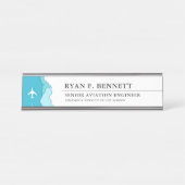 Porte-nom Pour Bureau Ciels conviviaux | Industrie aéronautique Thème (Devant)