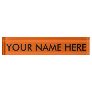 Porte-nom Pour Bureau CITROUILLE (couleur orangée solide, mecs & dudett