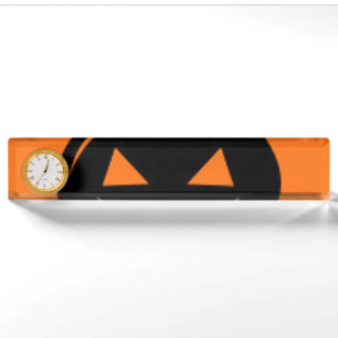 Porte-nom Pour Bureau Citrouille noir