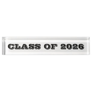 Porte-nom Pour Bureau Classe de papier noir clair 2026 par Janz
