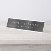 Porte-nom Pour Bureau Classe moderne Executive Noir Professionnel (Devant)