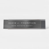 Porte-nom Pour Bureau Classe moderne Executive Noir Professionnel (Devant)