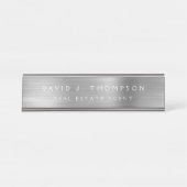 Porte-nom Pour Bureau Classe moderne Executive Silver Professional (Devant)