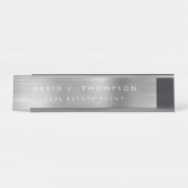 Porte-nom Pour Bureau Classe moderne Executive Silver Professional (Devant)