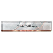 Porte-nom Pour Bureau Classé Or Tone Dames Monogramme Bureau Plaque d'id (Devant)