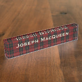 Porte-nom Pour Bureau Classic Clan MacQueen Custom Desk Nameplate (Taille)