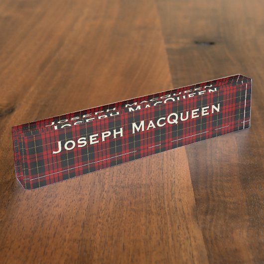 Porte-nom Pour Bureau Classic Clan MacQueen Custom Desk Nameplate (Taille)