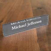 Porte-nom Pour Bureau Classical Creative Trendy Dark Grey & White (Taille)