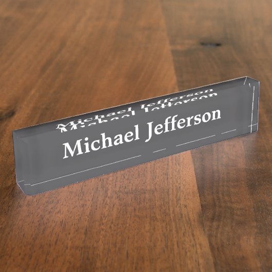 Porte-nom Pour Bureau Classical Creative Trendy Dark Grey & White (Taille)