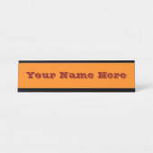 Porte-nom Pour Bureau Classique Citrouille classique couleur orange uni (Devant)
