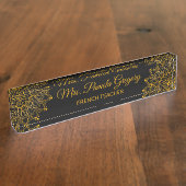 Porte-nom Pour Bureau Classy élégant Fille noire (Taille)