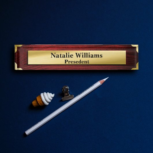 Porte-nom Pour Bureau Classy Executive Gift Gold