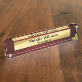 Porte-nom Pour Bureau Classy Executive Gift Gold (Taille)