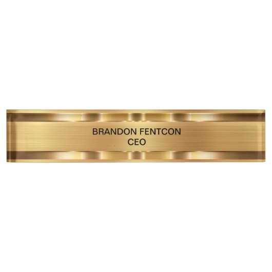 Porte-nom Pour Bureau Classy Executive Nom Cadeau Plaque Monogramme (Devant)