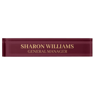 Porte-nom Pour Bureau Classy Professional Bourgogne Red Office Titre