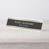 Porte-nom Pour Bureau Classy Professional Elegant Black Gold (Devant)