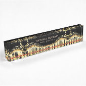 Porte-nom Pour Bureau Clavier Et Clavier Noir Et Or