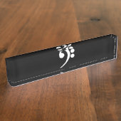 Porte-nom Pour Bureau Clé de Fa blanche (Taille)