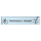 Porte-nom Pour Bureau Climacic G Clef Music Blue (Devant)