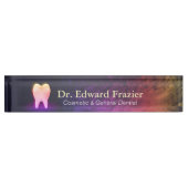 Porte-nom Pour Bureau Clinique dentaire professionnelle Rose Gold Tooth (Devant)