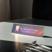 Porte-nom Pour Bureau Clinique dentaire professionnelle Rose Gold Tooth