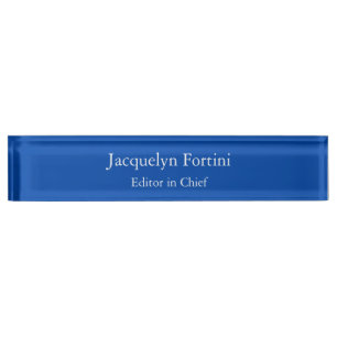 Porte-nom Pour Bureau Cobalt Bleu Plaine Élégante Moderne Minimaliste