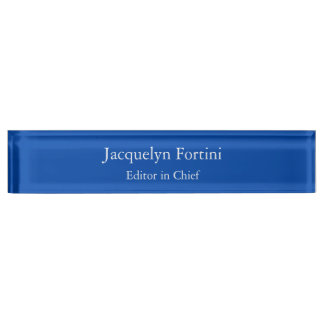 Porte-nom Pour Bureau Cobalt Bleu Plaine Élégante Moderne Minimaliste