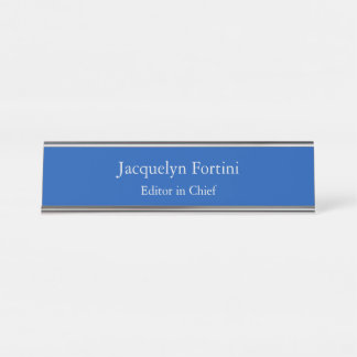 Porte-nom Pour Bureau Cobalt Bleu Plaine Élégante Moderne Minimaliste
